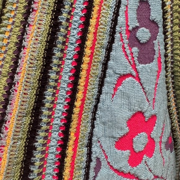 Noriko Araki Crochet Eclectic Retro Hippie Boho Floral Artsy Wool Midi Skirt SM - Picture 5 of 10